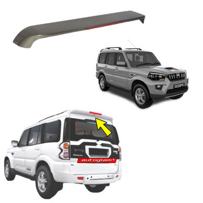 Roof Spoiler with LED Light for Mahindra Scorpio 2014-2017 Models, Color -MIST SILVER, AGMS14RSMS