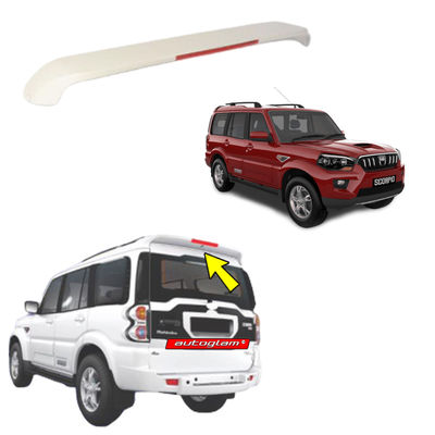 Roof Spoiler with LED Light for Mahindra Scorpio 2014-2017 Models, Color -MOLTEN RED, AGMS14RSMR