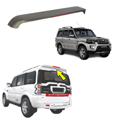 Roof Spoiler with LED Light for Mahindra Scorpio 2017-2020 Models, DSAT SILVER, AGMS17RSDS
