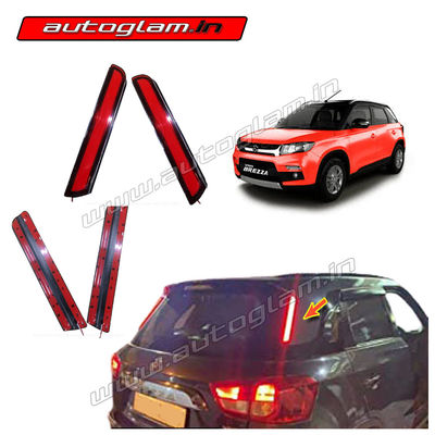 Maruti Suzuki Brezza 2016-2020 Rear Pillar Lights, Tail Brake Lamps, Set of 2 (Right+Left), AGMSVB15PL