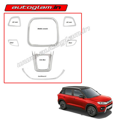 Maruti Suzuki Brezza 2016+ Chrome Interior Kit, Set of 7 Pcs, AGMSB532CK