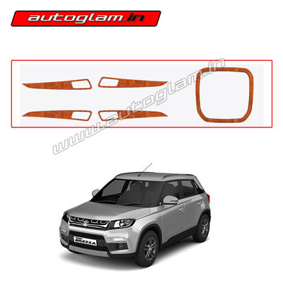 Maruti Suzuki Brezza 2016+ Wooden Interior Kit, Set of 5 Pcs, AGMSB533WK