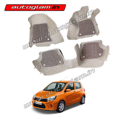 7D Mats for Maruti Suzuki Celerio All Models, Color - Beige, AGMSC07MBG