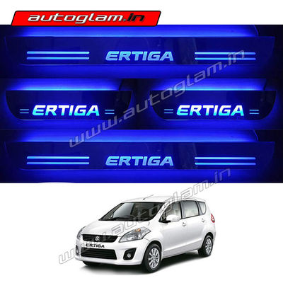 Maruti Suzuki Ertiga 2012-18 Door Blue LED Sill Plates-Set of 4 Pcs, AGMSE62DSP