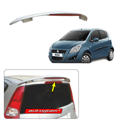 Roof Spoiler with LED Light for Maruti Suzuki Ritz 2012-2017, Color - NEW BREEZE BLUE, Latest Stylel, AGMSRRSNBB