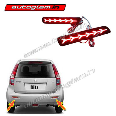 Maruti Suzuki Ritz All Models LED Rear Reflector 6 Arrow Design with wiring, AGMSR13LR