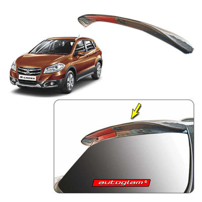 Roof Spoiler with LED Light for Maruti Suzuki S-Cross 2015-2017, Color - CAFFEINE BROWN, Latest Style, 	AGMSC15RSCB