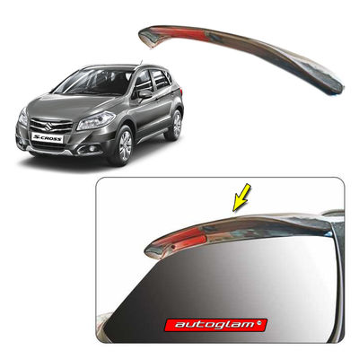 Roof Spoiler with LED Light for Maruti Suzuki S-Cross 2015-2017, Color - PREMIUM SILKY SILVER, Latest Style, AGMSC15RSPSS