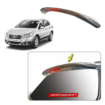 Roof Spoiler with LED Light for Maruti Suzuki S-Cross 2015-2017, Color - PEARL ARCTIC WHITE, Latest Style, 	AGMSC15RSPAW