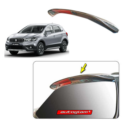 Roof Spoiler with LED Light for Maruti Suzuki S-Cross 2017-2019, Color - PREMIUM SILVER, Latest Style, AGMSC17RSPS