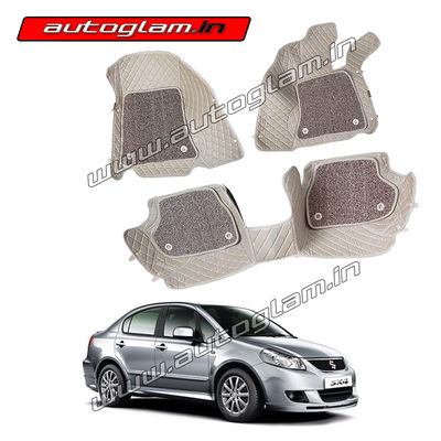 7D Mats for Maruti Suzuki SX4 All Models, Color - Beige, AGMSSX08MBG