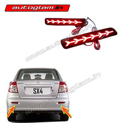 Maruti Suzuki SX4 All Models LED Rear Reflector 6 Arrow Design with wiring, AGMSS16LR