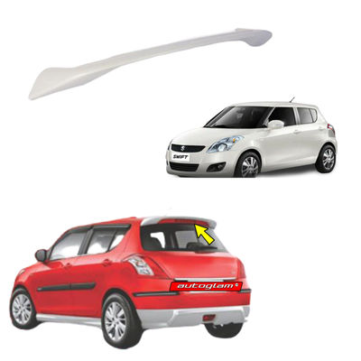 Roof Spoiler for Maruti Suzuki Swift 2011-17, Color - PEARL ARCTIC WHITE, Latest Style, AGMSS11RSAW