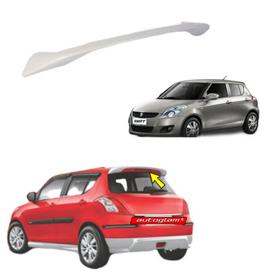 Roof Spoiler for Maruti Suzuki Swift 2011-17, Color - SILKY SILVER, Latest Style, AGMSS11RSSS