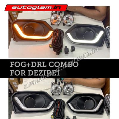 Maruti Suzuki Swift Dzire 2017-2020 Fog Lamp Kit with LED DRL, AGMSD309D