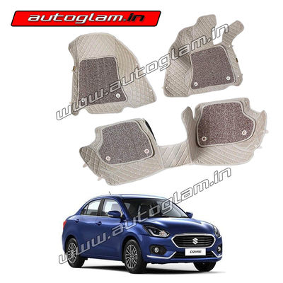 7D Mats for Maruti Suzuki Swift Dzire 2017+ All Variants, Color - Beige, AGMSSD1712MBG