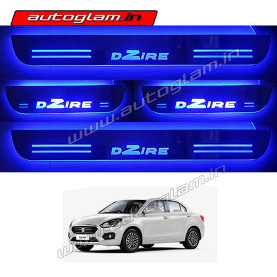 Maruti Suzuki Swift Dzire Door Blue LED Sill Plates-Set of 4 Pcs, AGMS50DSP