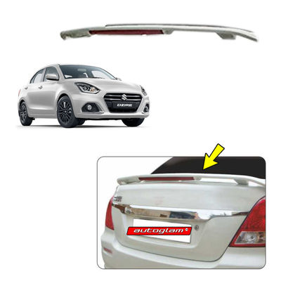 Lip Spoiler with Reflector for Maruti Suzuki Swift Dzire 2017+, Color - ARCTIC WHITE, AGMSSDLSAW1