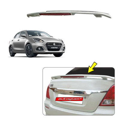 Lip Spoiler with Reflector for Maruti Suzuki Swift Dzire 2017+, Color - PREMIUM SILVER, AGMSSDLSPS1