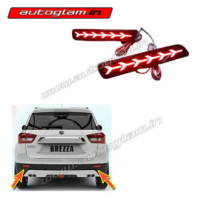 Maruti Suzuki Vitara Brezza All Models LED Rear Reflector 6 Arrow Design with wiring, AGMSB14LR