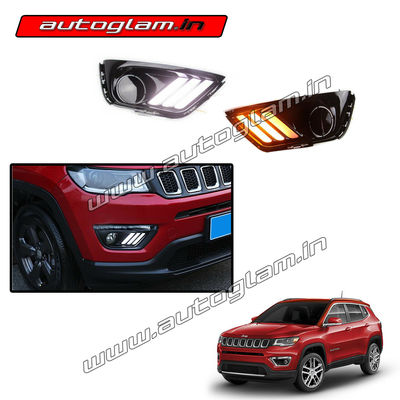 Jeep Compass Mustang Style DRL Fog Lamp with Indicator, AGJC25FL