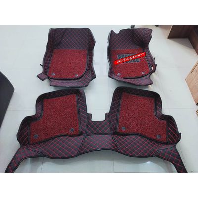 Audi Premium 7D Car Mats for all Models, Color-Black with Red Line & Red Grass Mat, AGMS7D55