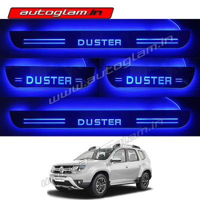 Renault Duster 2012-19 Door Blue LED Sill Plates-Set of 4 Pcs, AGRD63DSP