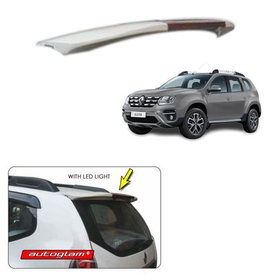 Roof Spoiler with LED Light for Renault Duster 2012-19 Models, Color - Moonlight Silver, AGRDRSCMS2