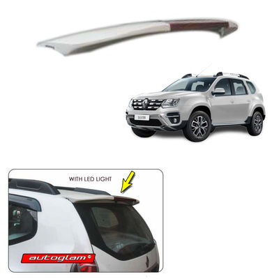 Roof Spoiler with LED Light for Renault Duster 2012-19 Models, Color - Pearl White, AGRDRSPW2