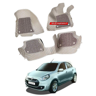 7D Car Mats Compatible with Renault Pulse, Color - Beige, AGRP7D2