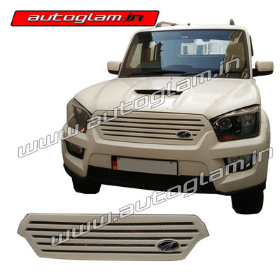 AGMS907FG, MAHINDRA SCORPIO 2014+ Range Rover Style Front Grill, Color-White