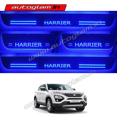 Tata Harrier Door Blue LED Sill Plates-Set of 4 Pcs, AGTH47DSP