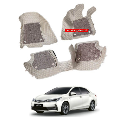 7D Car Mats Compatible with Toyota Corolla Altis New, Color - Beige, AGTCAN7D2