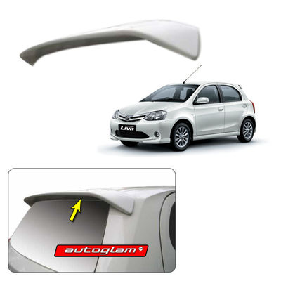 Roof Spoiler for Toyota Etios Liva 2011-2016, Color - WHITE, AGTEL11RSW