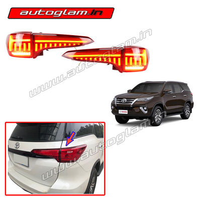 Toyota Fortuner 2016-2020 Audi A7 Style LED Tail Light-RED GLASS, AGTF902LTR