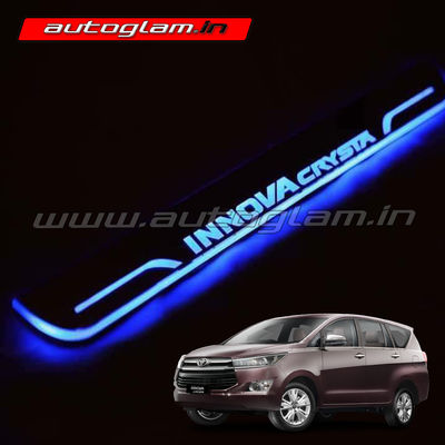 Toyota Innova Crysta Door Blue LED Sill Plates-Set of 4 Pcs, AGIC16BLED