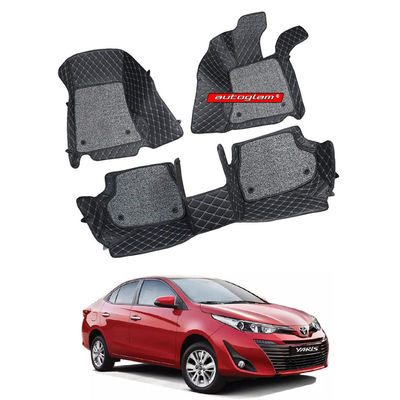 7D Car Mats Compatible with Toyota Yaris, Color - Black, AGTY7D1