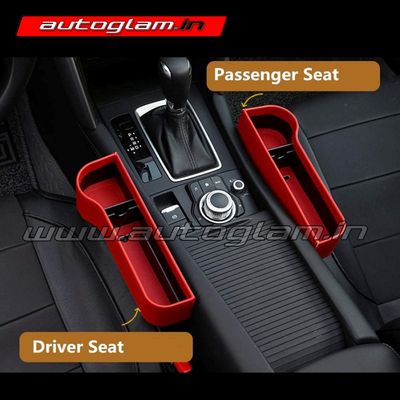 Universal for All Car Leather PU Car Console Side Storage Pockets, Set of 2, AGUC587CC
