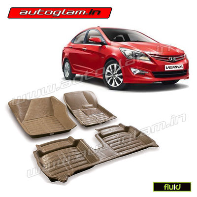 5D Bucket Fitting Car Mats for Hyundai Verna Old Models Color - Beige, AGHV35BG