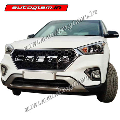 Hyundai Creta 2018-2019 Facelift Alpha Front Grill, Color-Black with Chrome, AGHC601FG