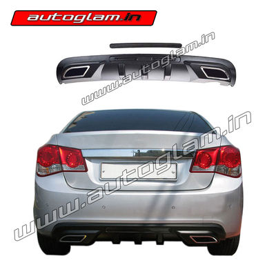 Chevrolet Cruze 2009-12 Rear Bumper Diffuser with Chrome Exhaust Tip, AGCD613MB