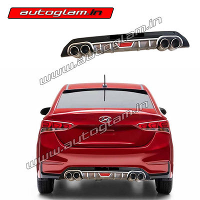 Hyundai Verna 2017+Rear Diffuser with Round Chrome Tip, AGHVRD171