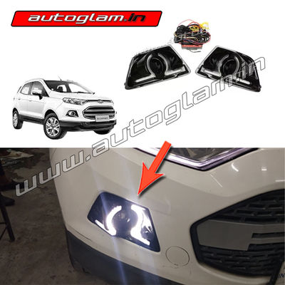 Ford Ecosport 2013-2018 Evoque Style Fog Lamp LED DRL Assembly, AGFE018D