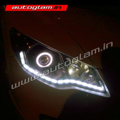 Honda Civic 2006-13 EVOQUE Style DRL Projector Headlight, AGHC961CW