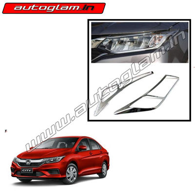 Honda City 2016+ Chrome Head Light Covers, AGHCCHLC40