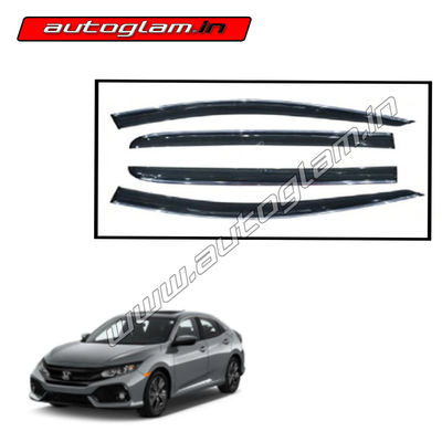 Honda Civic 2019 Chrome Line Door Visor / Wind Visor, Set of 4 Pcs, AGHC33CDV