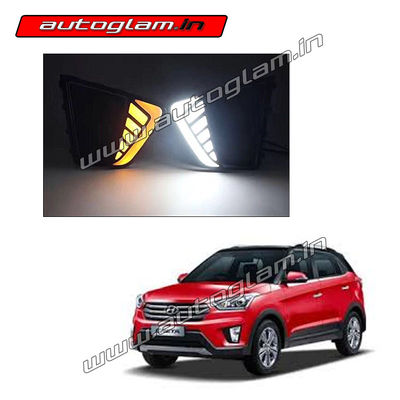 Hyundai Creta 2015-2018 LED DRL Fog Light Cover, AGHC019D