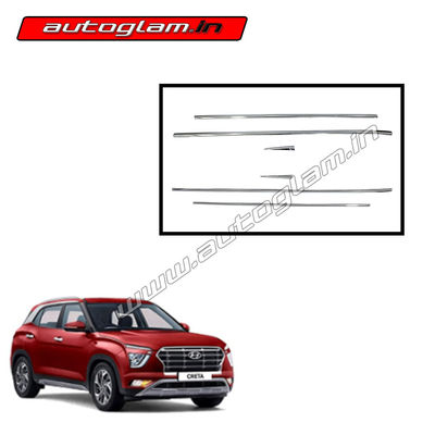 Autoglam CNLeague Brand Window Chrome Line Lower Garnish Molding for Creta 2020+ Models , AGHCCLLGM