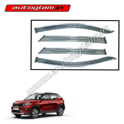 Kia Sonet Chrome Line Door Visor / Wind Visor, Set of 4 Pcs, AGKS38LDV