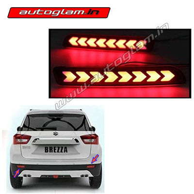 Maruti Suzuki Brezza LED Rear Reflector Light, Set of 2 X Pcs AGMSLEDR14